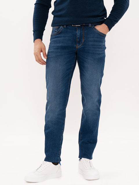 Blugi Barbati Slim Fit Albastri BMan289 (6)