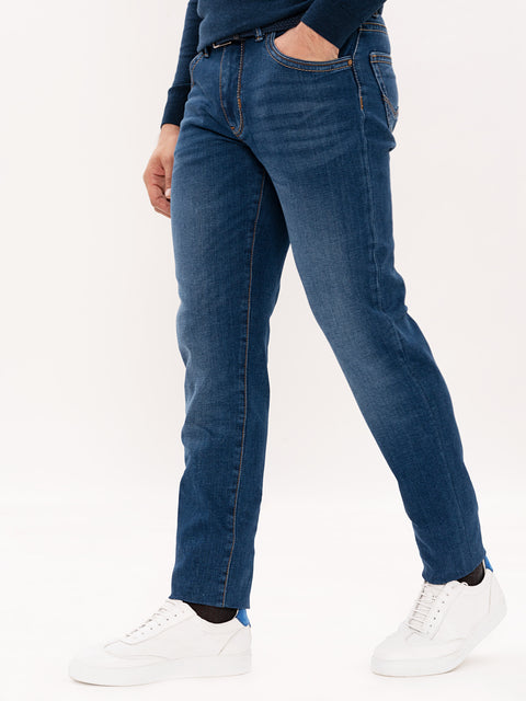 Blugi Barbati Slim Fit Albastri BMan289 (1)
