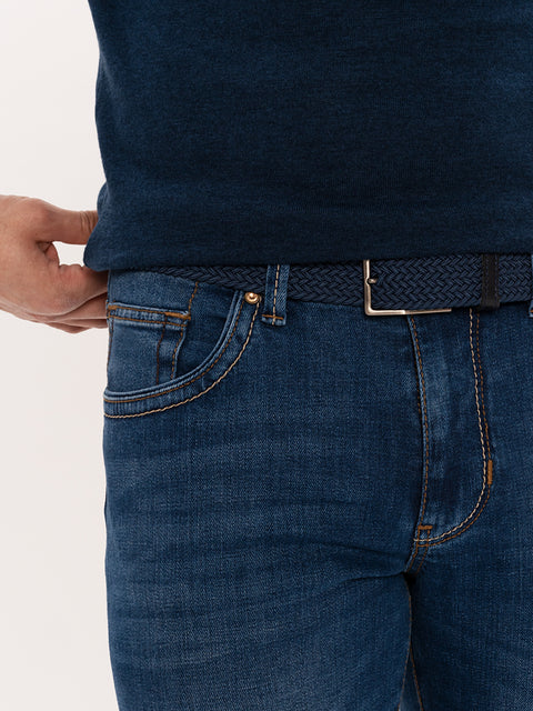 Blugi Barbati Slim Fit Albastri BMan289 (5)