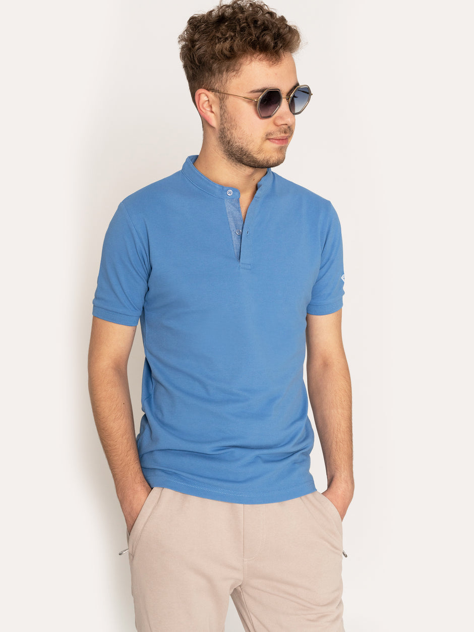 Tricou WS Albastru cu Guler Tunica BMan246 (1)