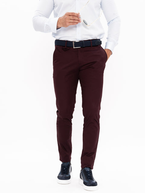Pantaloni Barbati Chinos Bordo simplu BMan548 (1)