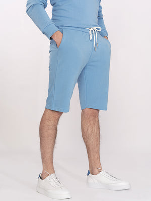 Pantaloni Scurti Trening Barbati Albastru Ocean 100% Bumbac BMan163