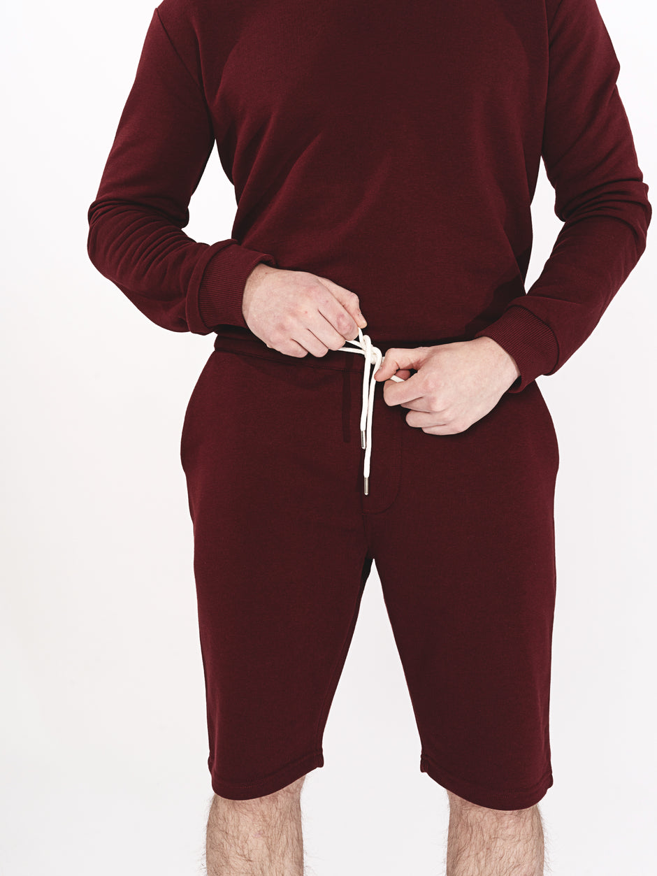 Pantaloni Scurti Trening Barbati Bordo 100% Bumbac BMan163 (4)
