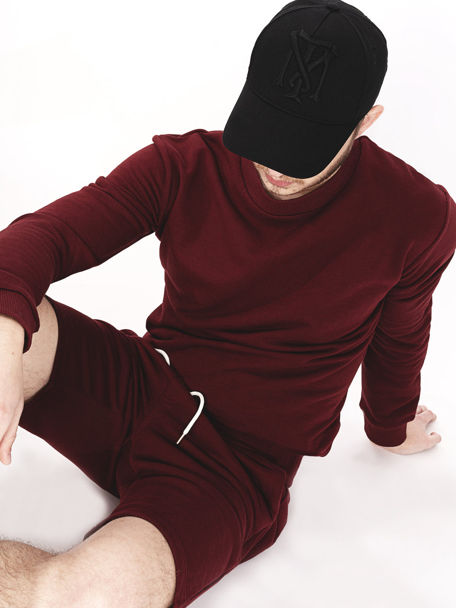 Pantaloni Scurti Trening Barbati Bordo 100% Bumbac BMan163 (2)