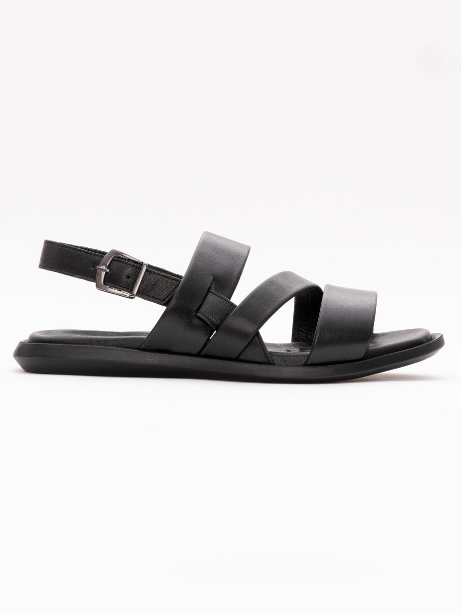 Sandale Negre De Vara Barbati Din 100% Piele Naturala Sorrento BMan001 (3)