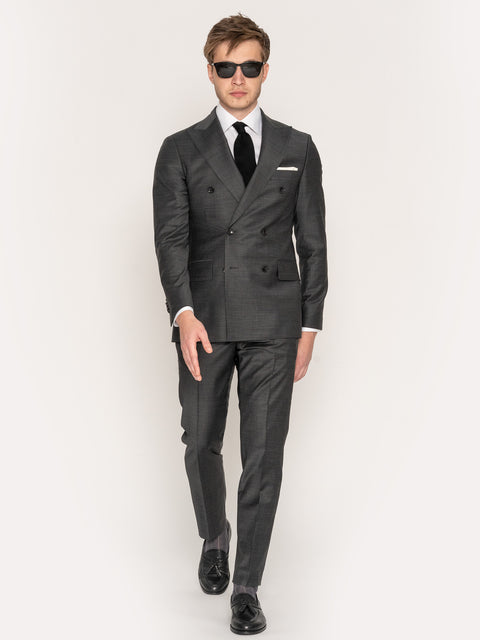 Costum Elegant Barbati Gri Doua Randuri 100% Lana Vitale Barberis BMan360 (2)