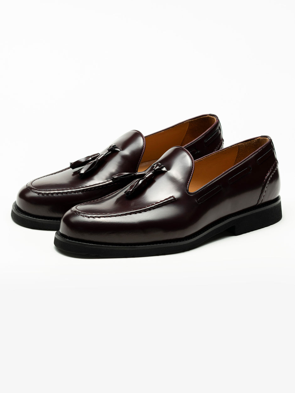 Mocasini Barbati Tassel Loafers Bordo Semilucios 100% Piele Naturala BMan215 (1)