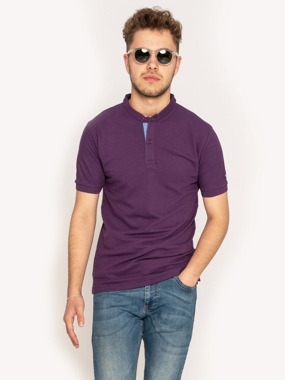 Tricou Mov cu Guler Tunica - BMan244 (1)