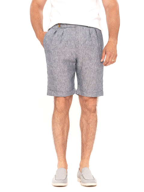 Pantaloni Scurti Bleumarin Sters Barbati din 100% In Natural Vara BMan165 (1)