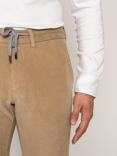 Pantaloni Cu Snur Barbati Bej Premium Din Raiat Natural BMan622 (5)