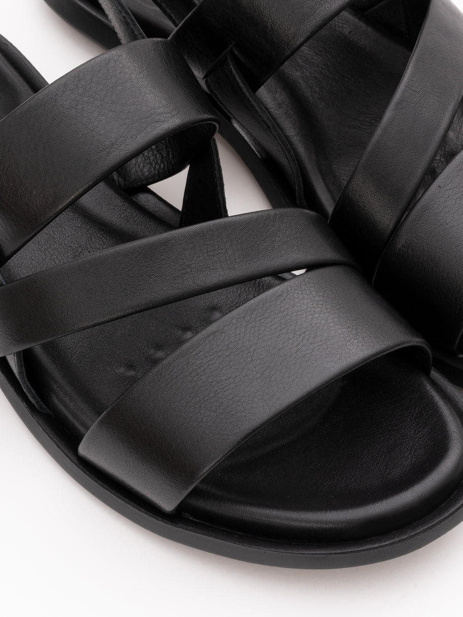 Sandale Negre De Vara Barbati Din 100% Piele Naturala Sorrento BMan001 (4)