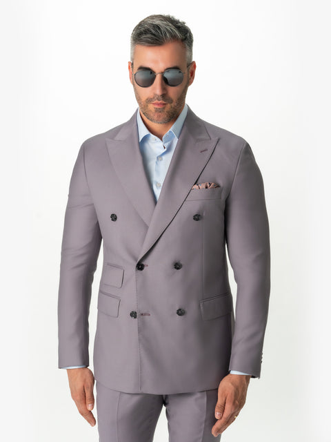 Costum Elegant Barbati Lila 100% Lana Lanificio Cerruti 110'S BMan388 (2)