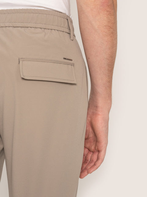 Pantaloni Cu Snur Barbati Bej Nisip Elastici Flexo Din Spandex Milano BMan598 (5)