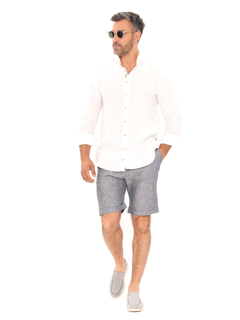 Pantaloni Scurti Bleumarin Sters Barbati din 100% In Natural Vara BMan165 (2)