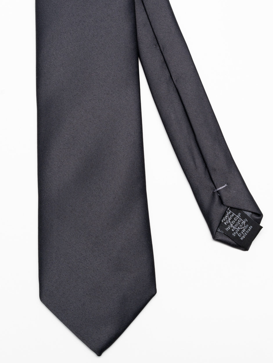 Cravata Barbati Eleganta Simpla Gri Inchis BMan910 (1)