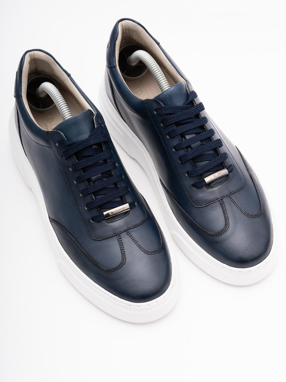 Pantofi Casual Barbati Albastri Tip Sneakers 100% Piele Naturala BMan0349 (6)