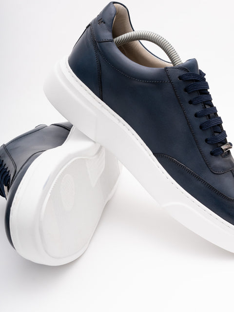 Pantofi Casual Barbati Albastri Tip Sneakers 100% Piele Naturala Vitel BMan0349 (8)