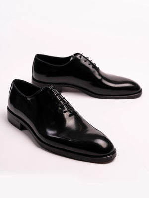 Pantofi Eleganti Barbati Negru Semilucios Oxford 100% Piele Naturala BMan0334