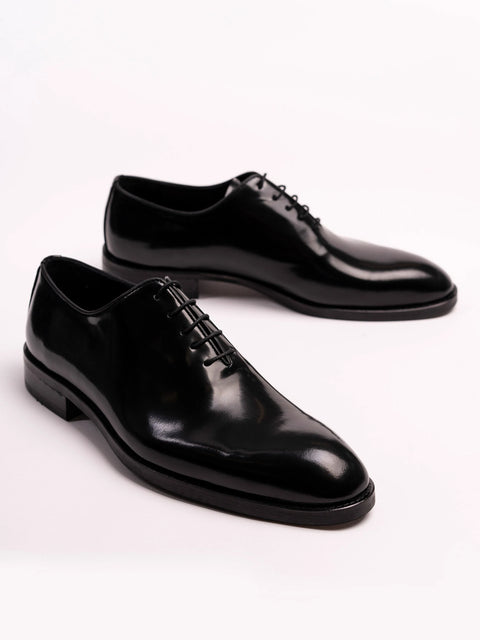 Pantofi Barbati Eleganti Oxford Negru Semilucios 100% piele naturala BMan0334