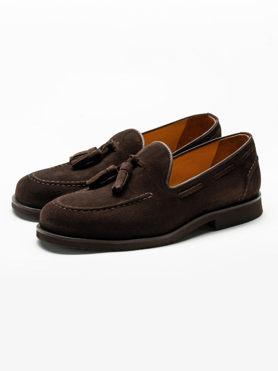 Mocasini Barbati Tassel Loafers Maro Cafeniu Din Piele Intoarsa Vita BMan216 (2)