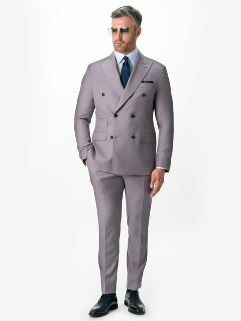 Costum Elegant Barbati Lila 100% Lana Lanificio Cerruti 110'S BMan388 (7)