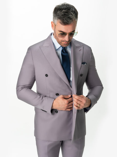 Costum Elegant Barbati Lila 100% Lana Lanificio Cerruti 110'S BMan388 (3)
