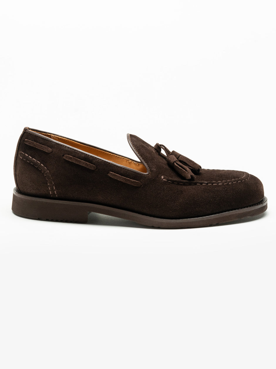 Mocasini Barbati Tassel Loafers Maro Cafeniu Din Piele Intoarsa Vita BMan216 (4)