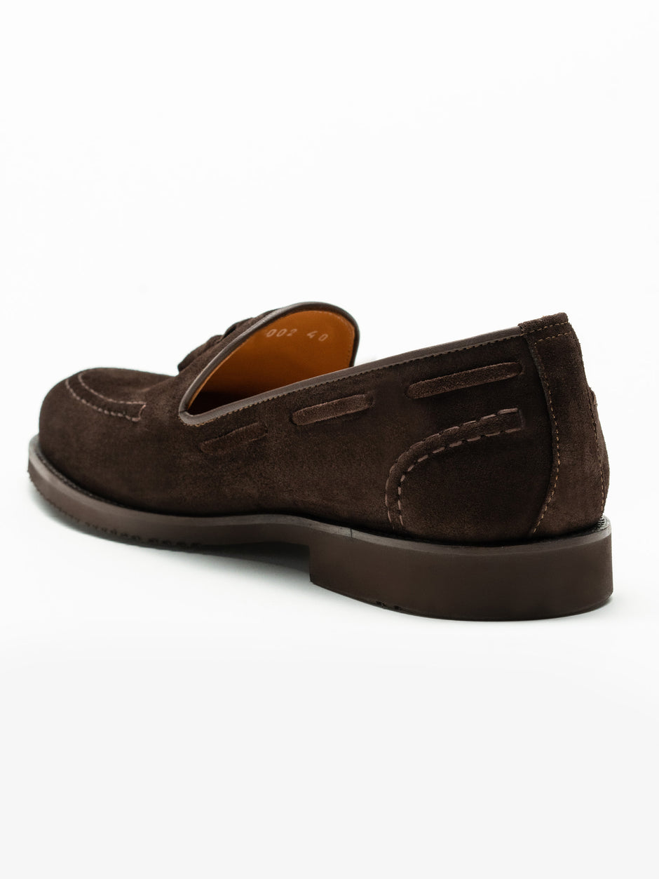 Mocasini Barbati Tassel Loafers Maro Cafeniu Din Piele Intoarsa Vita BMan216 (9)