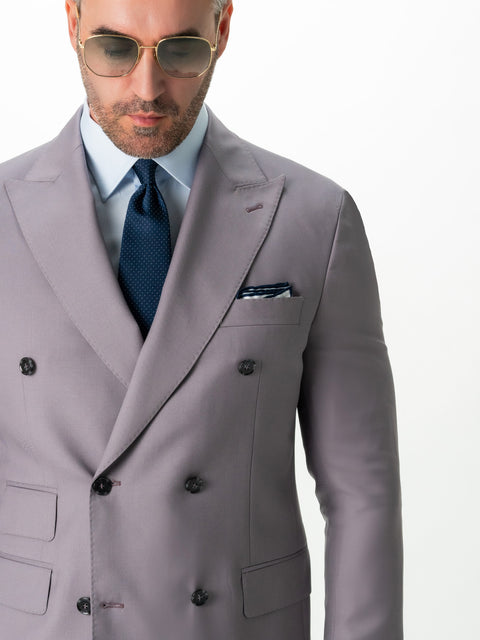 Costum Elegant Barbati Lila 100% Lana Lanificio Cerruti 110'S BMan388 (5)