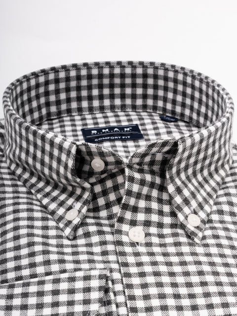Camasa Office Barbati Neagra In Carouri Din Flanel BMan877 (10)