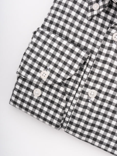Camasa Office Barbati Neagra In Carouri Din Flanel BMan877 (11)