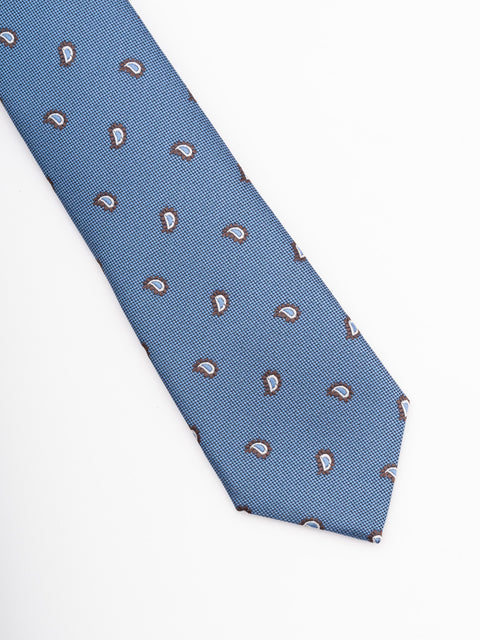 Cravata Barbati Albastru Bleu Imprimeu Paisley BMan834 (3)