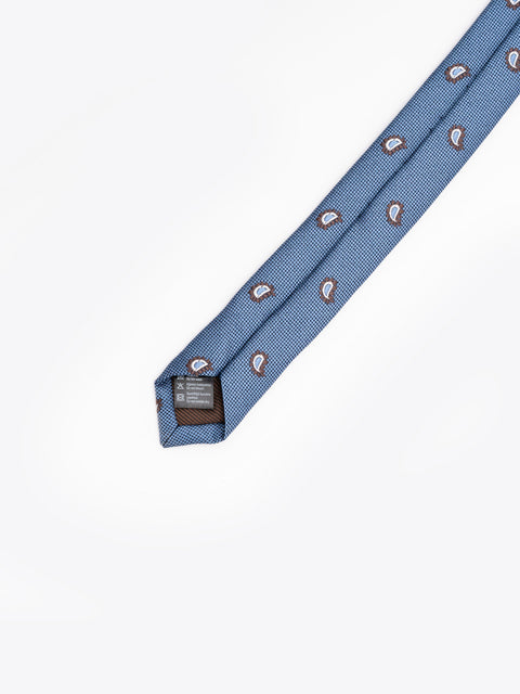 Cravata Barbati Albastru Bleu Imprimeu Paisley BMan834 (4)