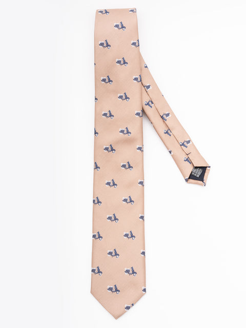 Cravata Barbati Crem Imprimeu Bleumarin Vespa BMan880 (3)