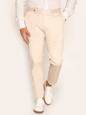 Pantaloni Barbati Crem Unt 100% Bumbac Modern Casual BMan609