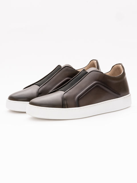 Pantofi Barbati Casual Kaki Cu Elastic 100% Piele Naturala BMan0389 (1)