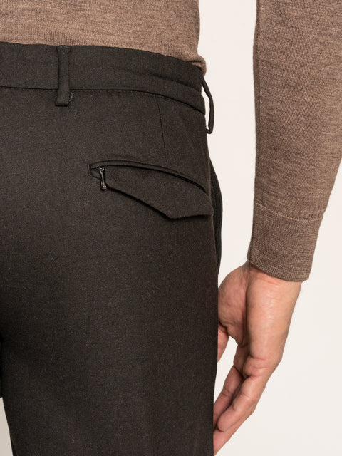 Pantaloni Cu Snur Office Barbati Maro Cafeniu Elastici FLexo Design BMan616 (5)