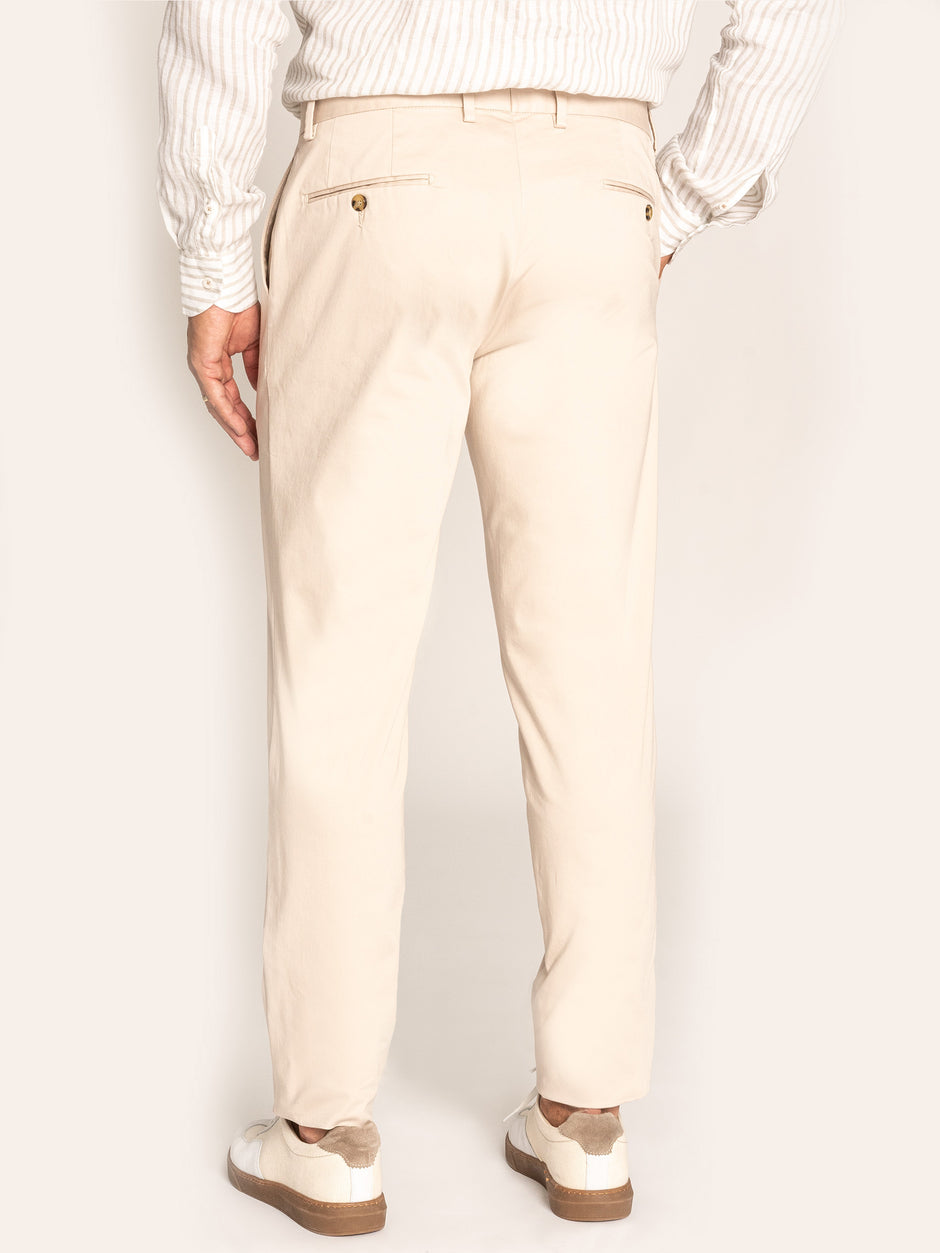 Pantaloni Barbati Crem Unt 100% Bumbac Modern Casual BMan609 (5)