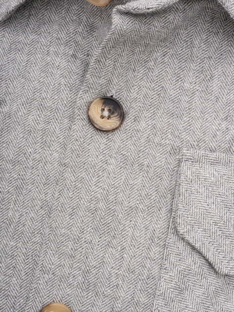 Camasa Casual Barbati Tip Jacheta Overshirt Gri Stone Herringbone Flanel Toamna Iarna BMan880 (3)