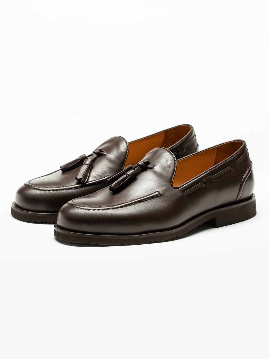Mocasini Barbati Tassel Loafers Maro Inchis 100% Piele Naturala BMan215 (1)