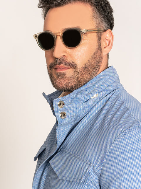 Jacheta Barbati Bleu din 100% Lana Design Safari BMan0191 (2)