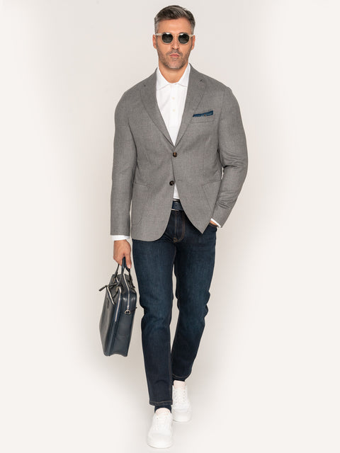 Sacou Barbati Gri 100% Lana Vitale Barberis 130'S Essentials BMan437 (2)