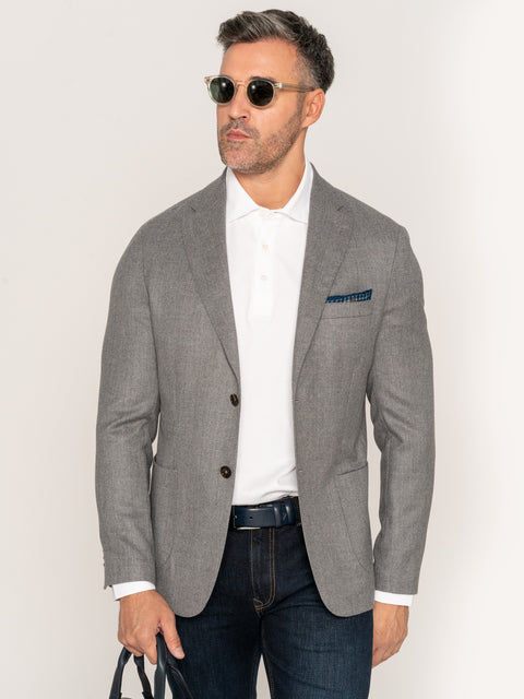 Sacou Barbati Gri 100% Lana Vitale Barberis 130'S Essentials BMan437 (4)