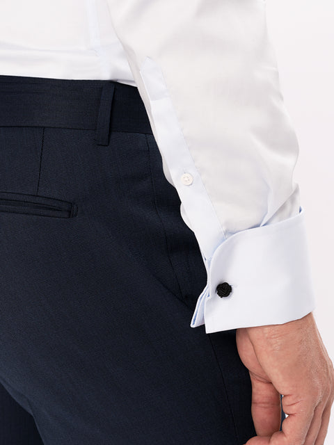 Camasa Barbati Bleu Manseta Butoni 100% Bumbac BMan780 (4)