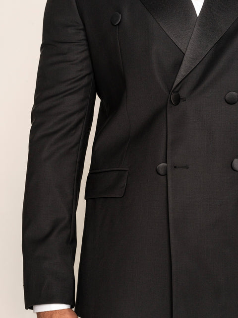Costum Negru Tip Smoking Ceremonie 100% Lana BMan335 (6)