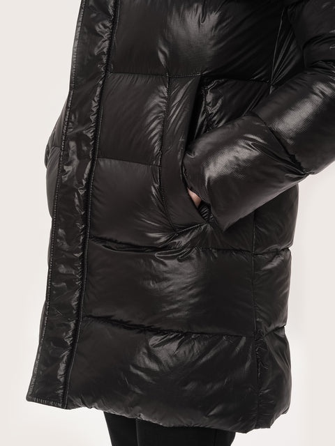 Geacă Parka Bărbați Iarnă Neagră StreetWear cu Puf Organic  BMan0200 (4)