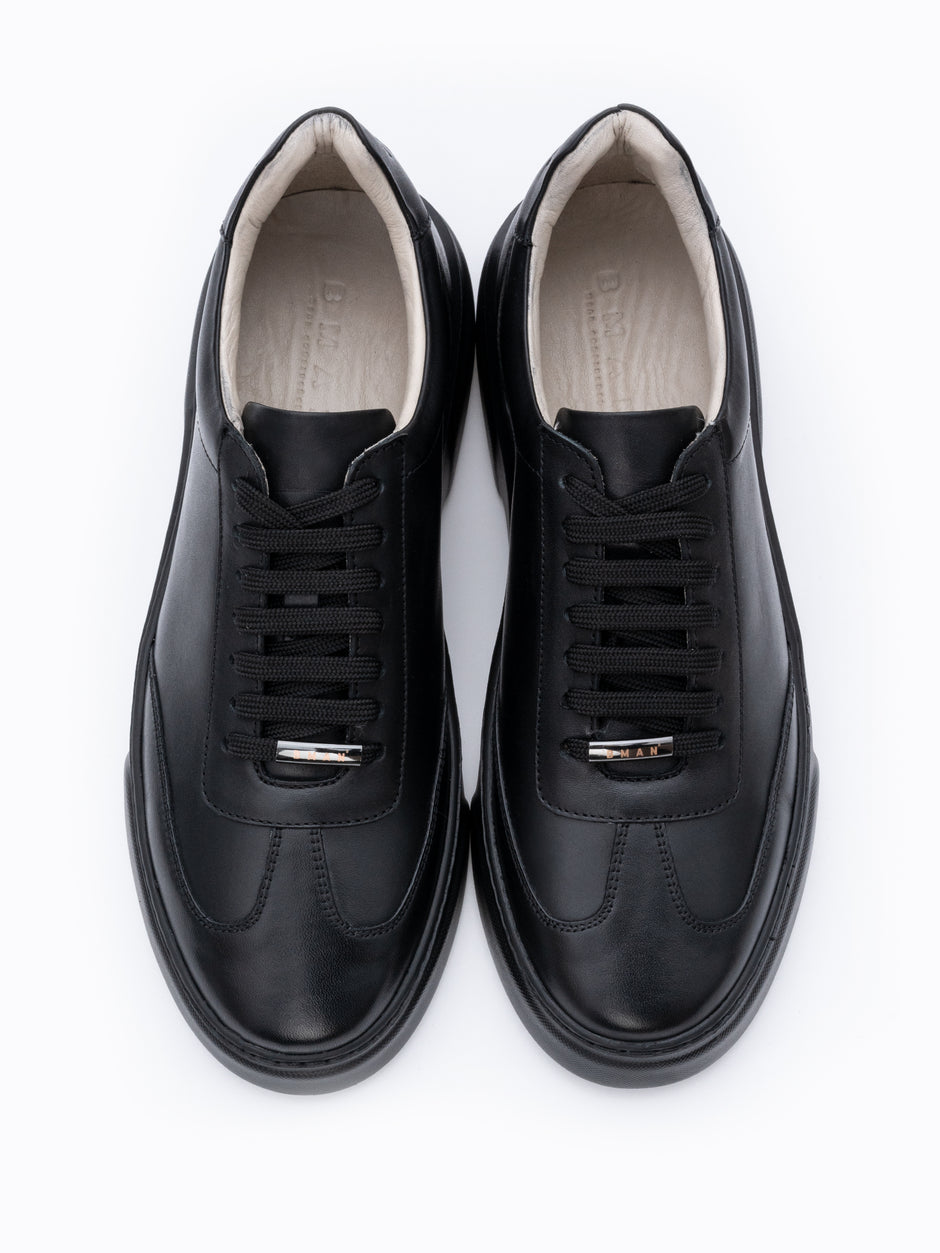 Pantofi Casual Barbati Negri Tip Sneakers 100% Piele Naturala Vitel BMan0349 (7)