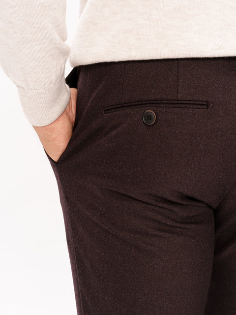 Pantaloni Office Barbati Bordo Închis Din Stofa Confortabila Stretch BMan584 (6)