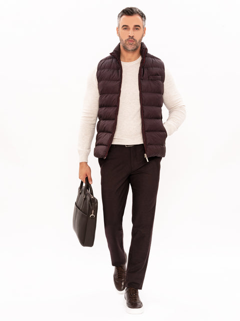Pantaloni Office Barbati Bordo Închis Din Stofa Confortabila Stretch BMan584 (2)