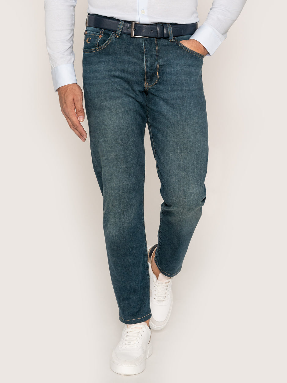 Blugi Casual Barbati Slim Fit Albastru Petrol BMan319 (4)